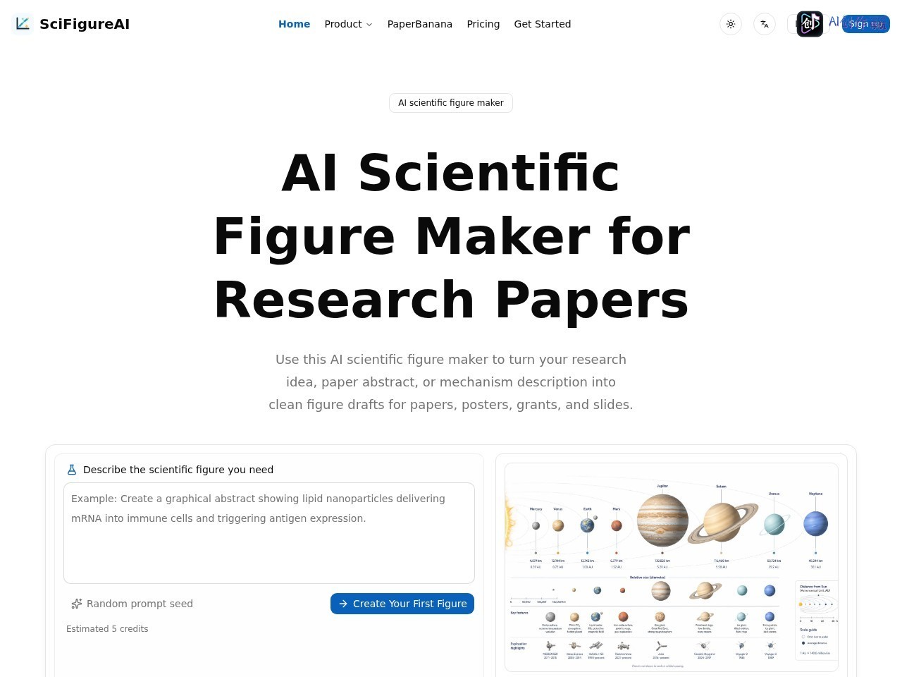 SciFigureAI 网站截图