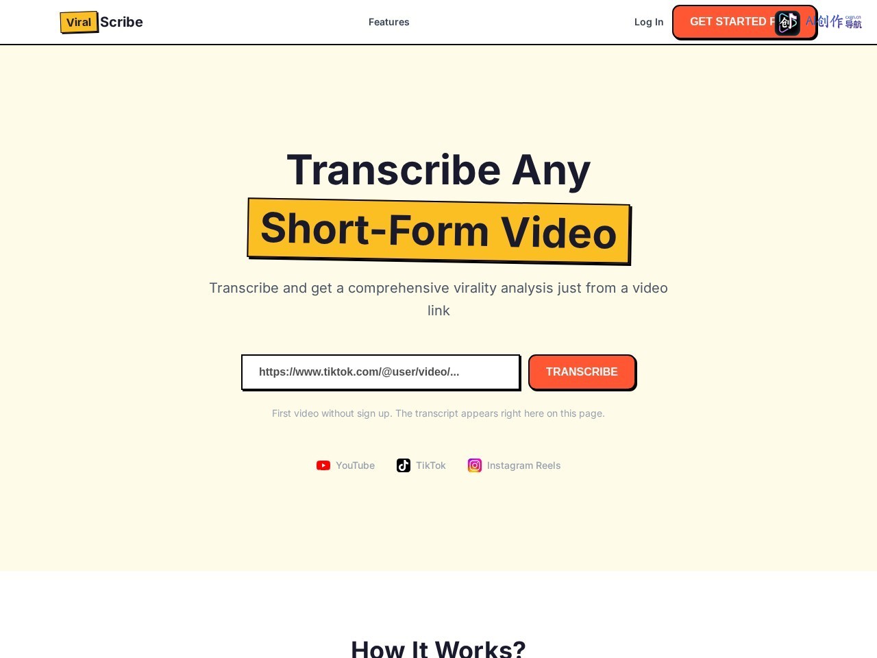 ViralScribe 网站截图