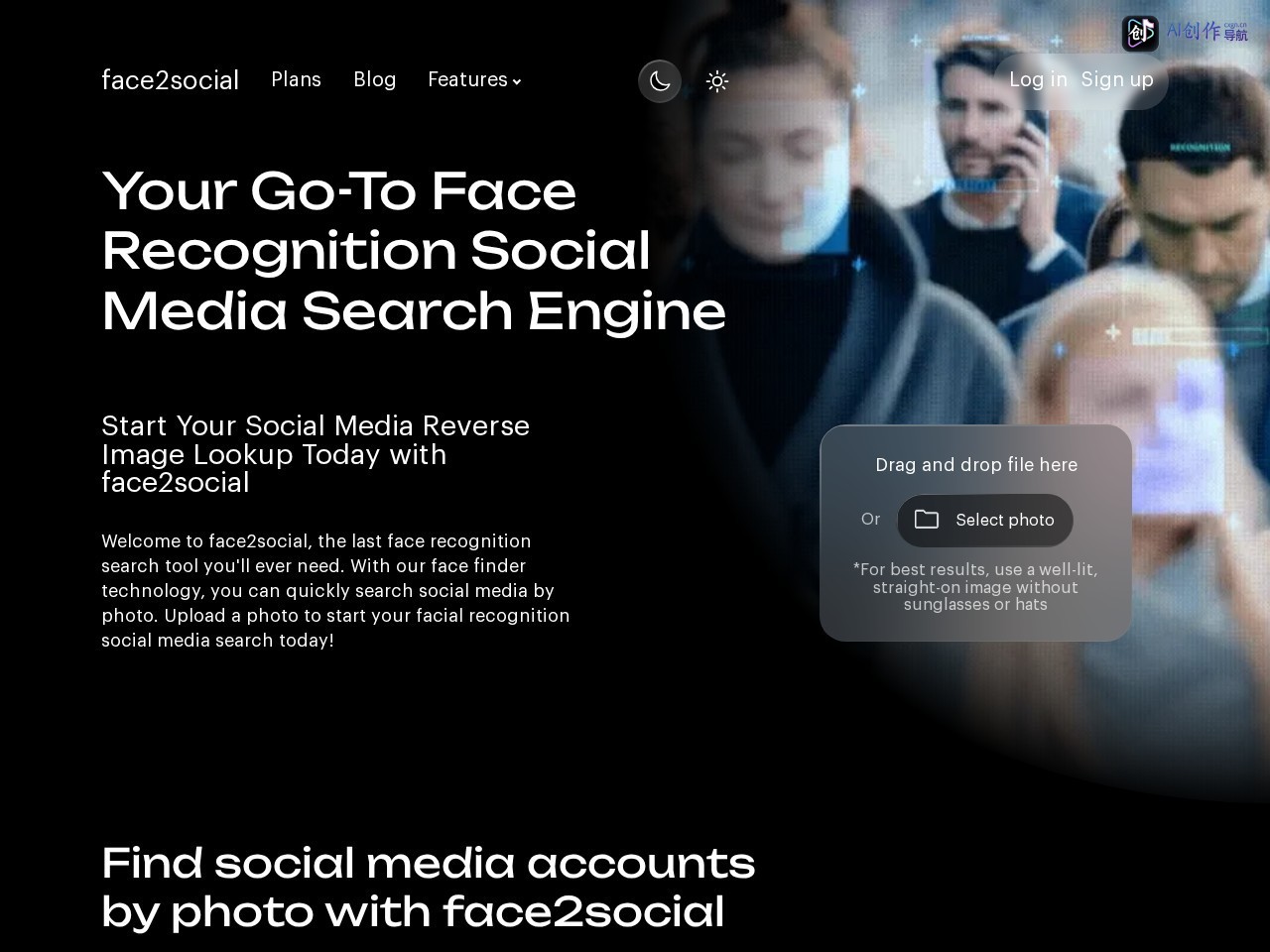 Face2Social 网站截图
