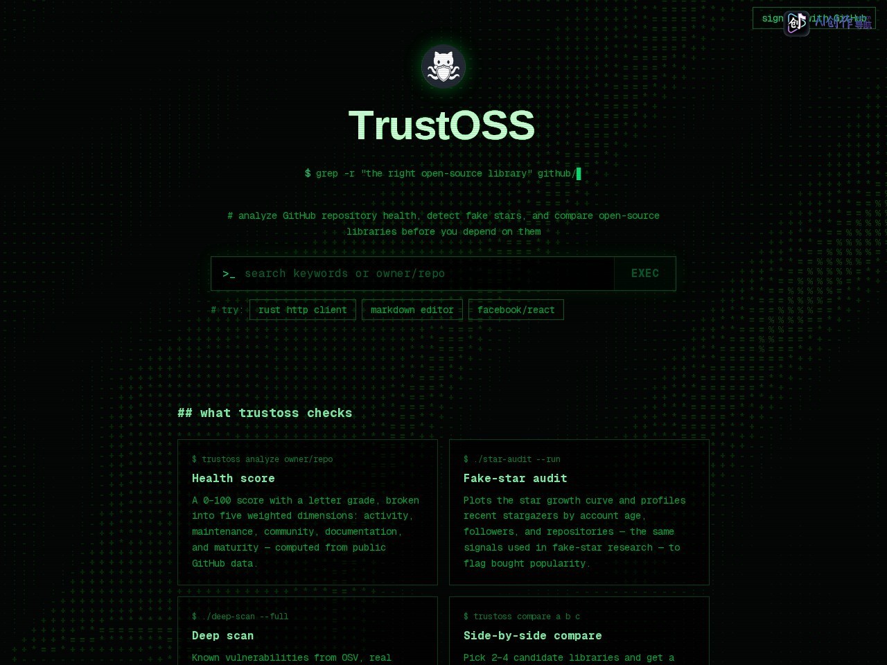 TrustOSS 网站截图