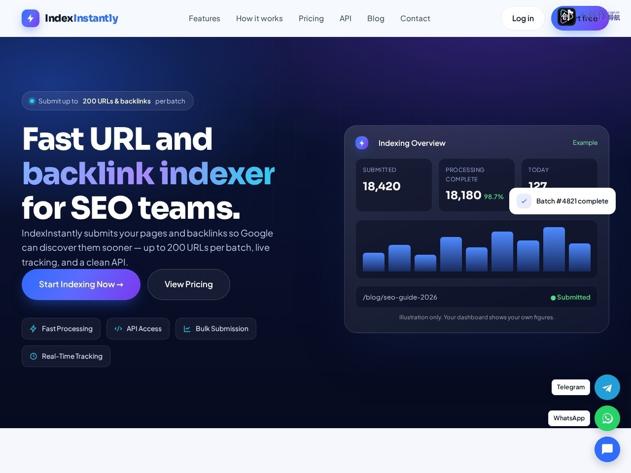 IndexInstantly 网站截图