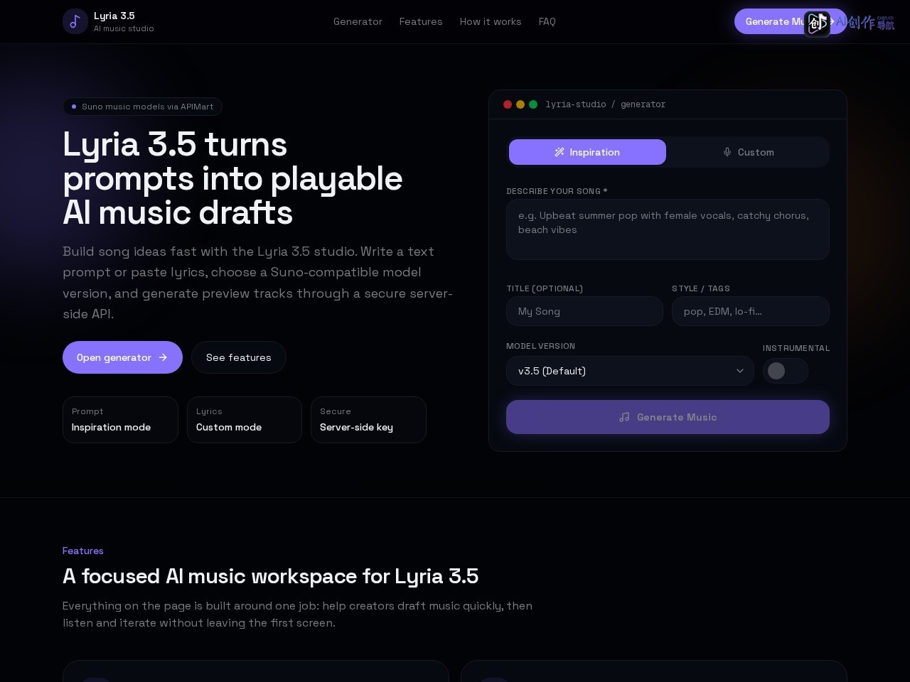 Lyria 3.5 网站截图