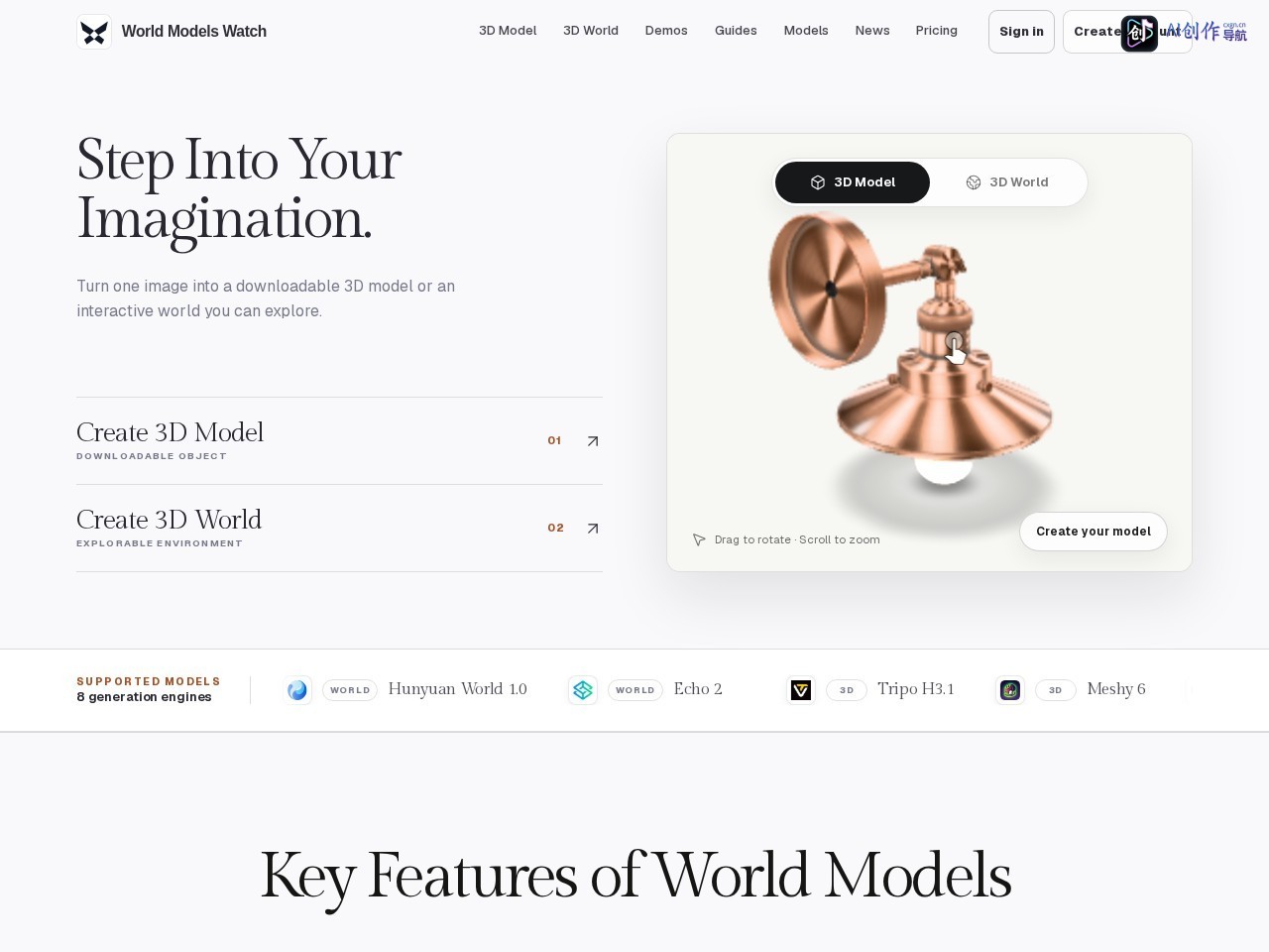 World Models Watch 网站截图