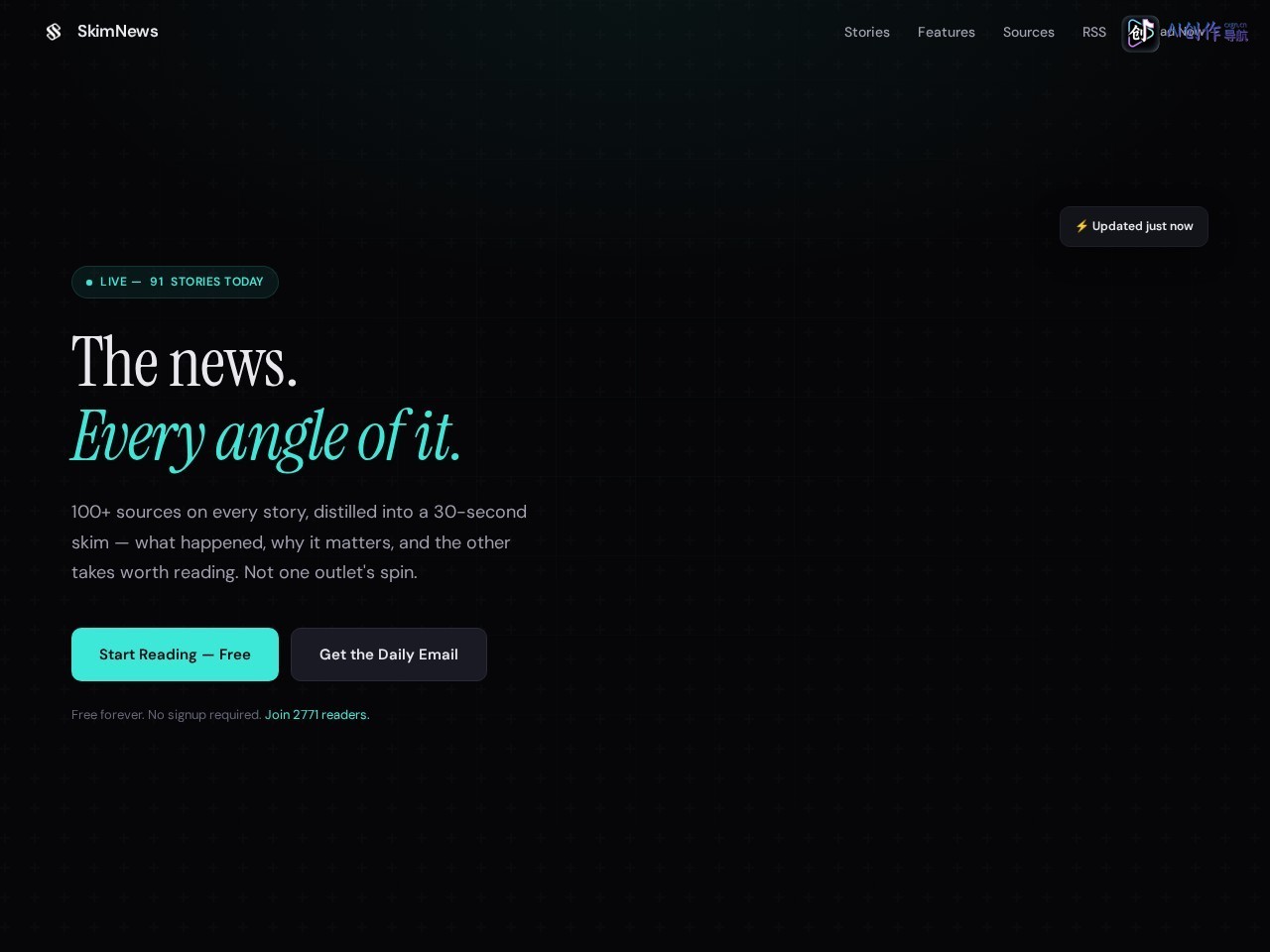 SkimNews 网站截图