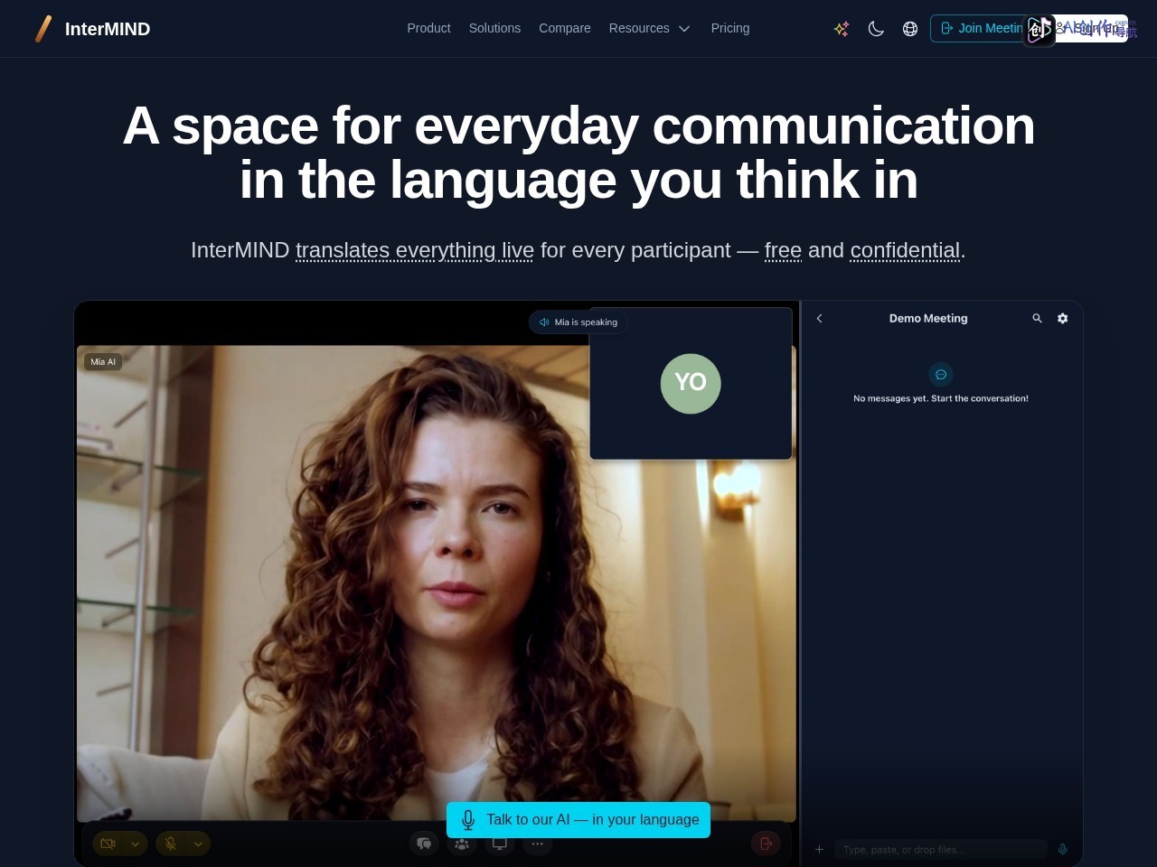 InterMIND 网站截图