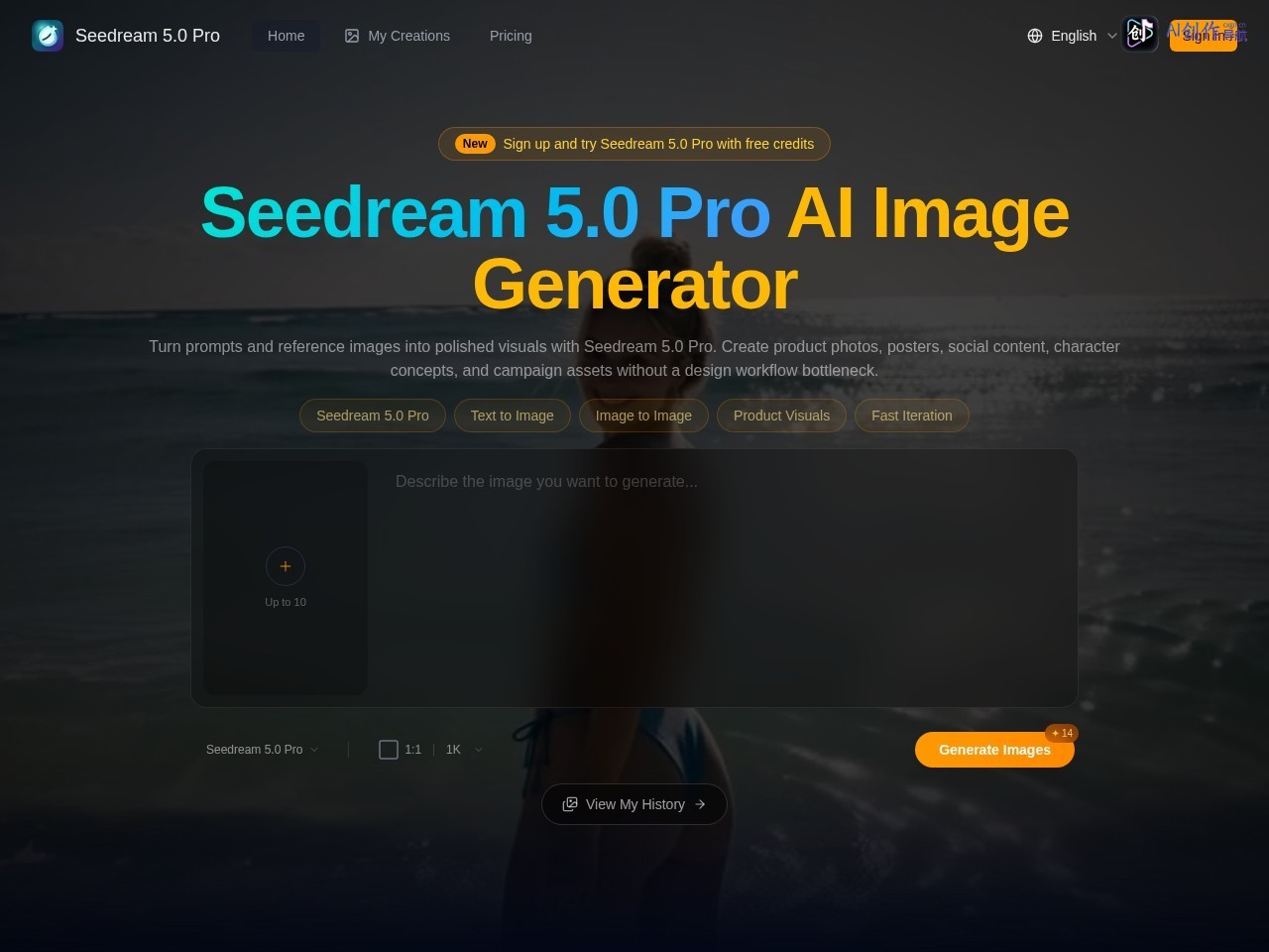 Seedream 5.0 Pro 网站截图