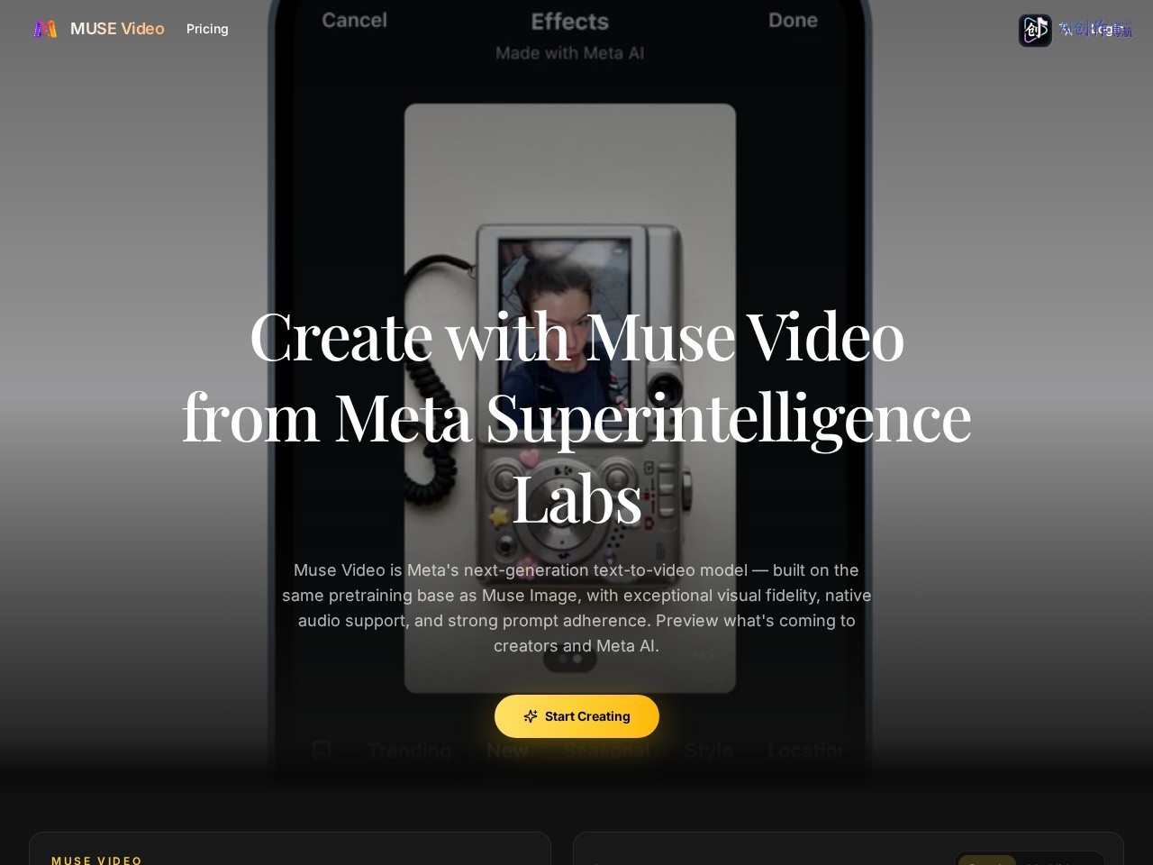 Muse Video 网站截图